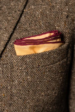 Sunstone Motif Silk-Wool Pocket Square