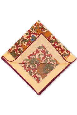 Sunstone Motif Silk-Wool Pocket Square