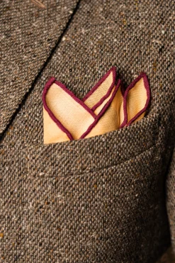 Sunstone Motif Silk-Wool Pocket Square