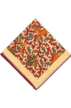 Sunstone Motif Silk-Wool Pocket Square