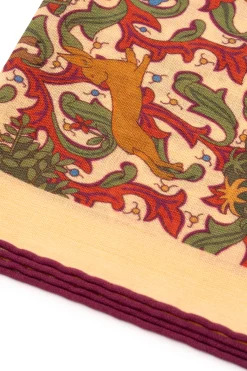 Sunstone Motif Silk-Wool Pocket Square
