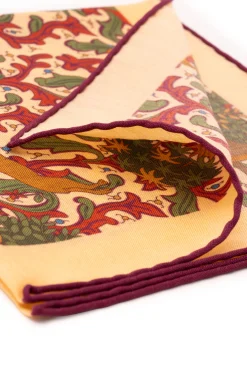 Sunstone Motif Silk-Wool Pocket Square