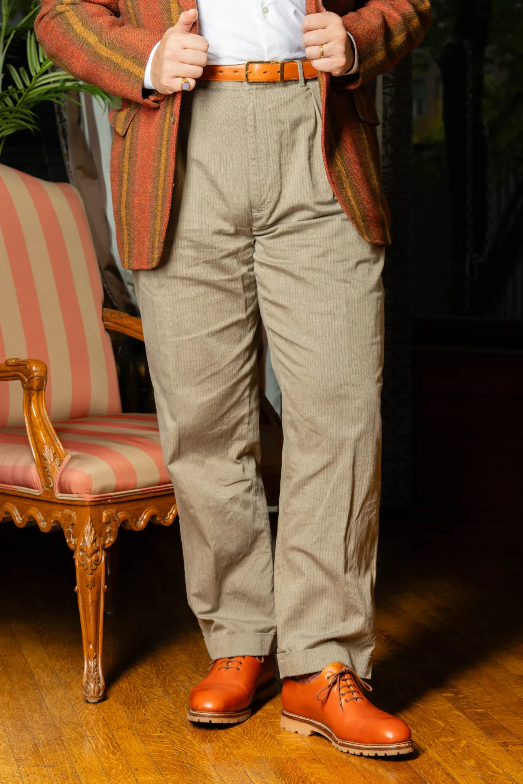 Tan Bridle & Black Boxcalf Reversible Leather Belt