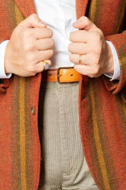 Tan Bridle & Black Boxcalf Reversible Leather Belt