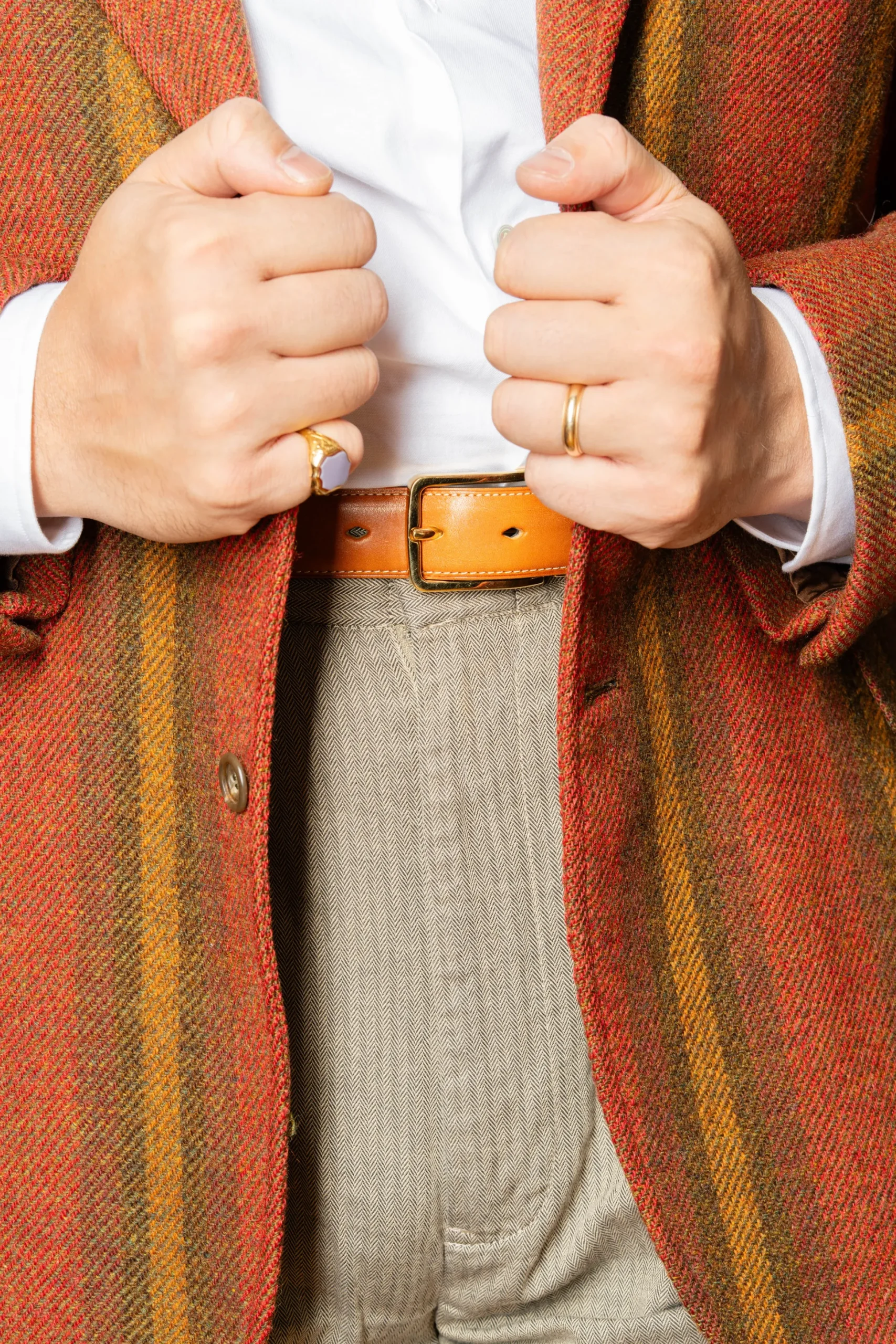 Tan Bridle & Black Boxcalf Reversible Leather Belt