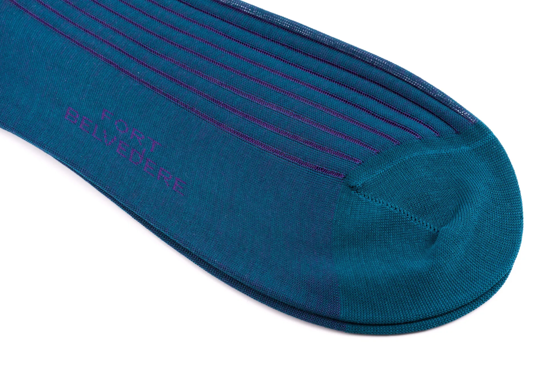 Teal & Purple Shadow Stripe Lightweight Cotton Socks
