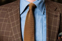 Tobacco Brown Silk Knit Tie