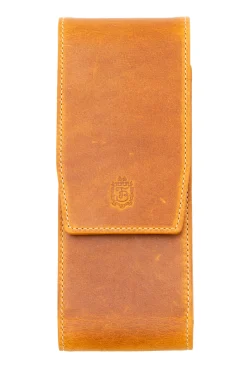 Vintage Gold Americana Full-Grain Leather Pen Case