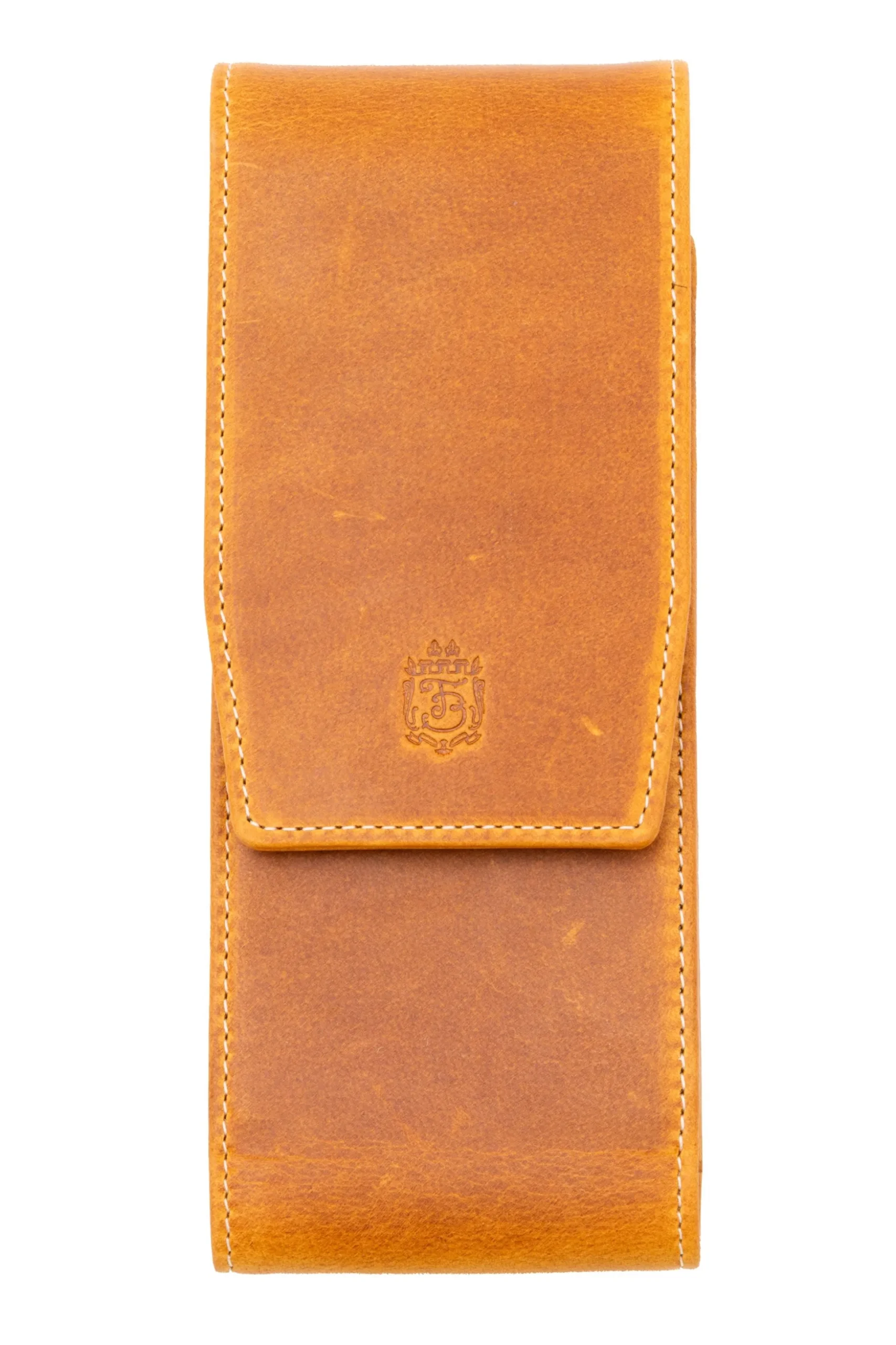 Vintage Gold Americana Full-Grain Leather Pen Case