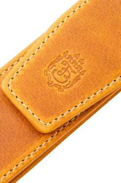 Vintage Gold Americana Full-Grain Leather Pen Case
