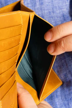 Vintage Gold Full-Grain Leather Passport Holder