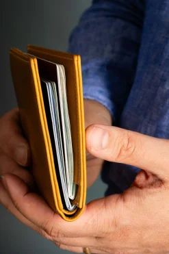 Vintage Gold Full-Grain Leather Passport Holder