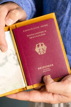 Vintage Gold Full-Grain Leather Passport Holder