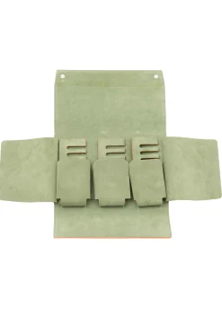 Vintage Gold & Sage Green Suede Leather Watch Case