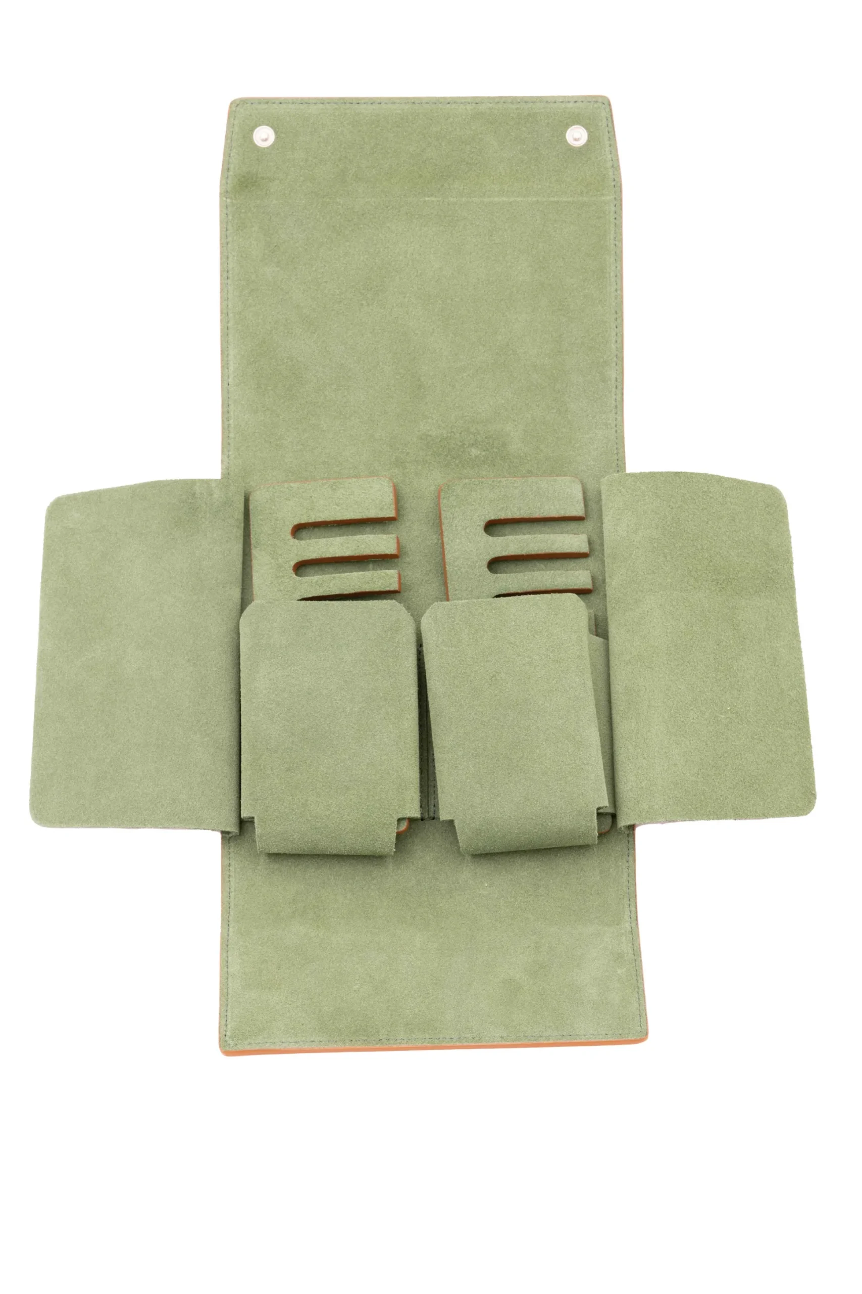 Vintage Gold & Sage Green Suede Leather Watch Case
