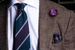 Violet & Black Christmas Rose Boutonnière Flower