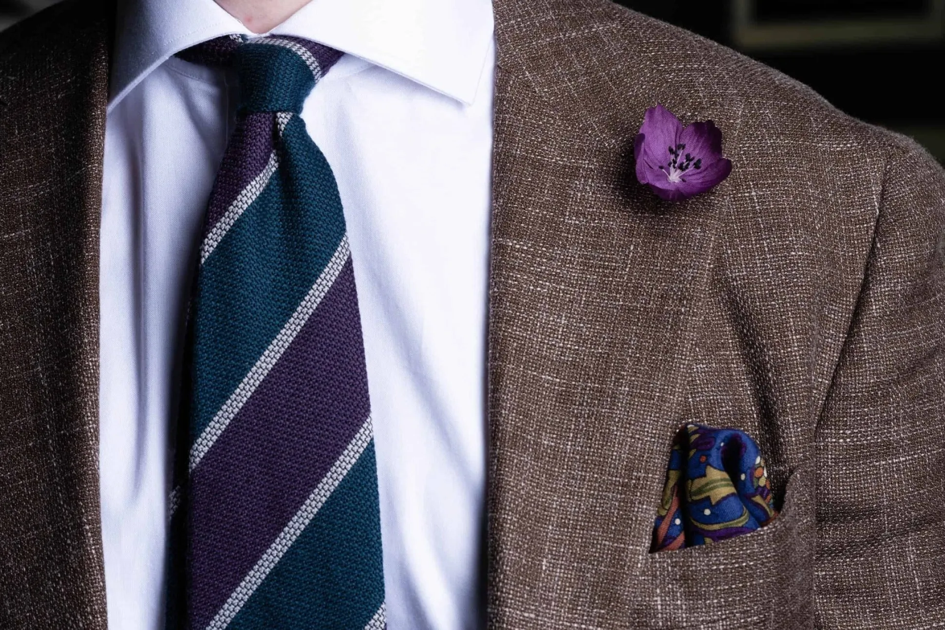 Violet & Black Christmas Rose Boutonnière Flower