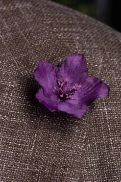 Violet Christmas Rose Boutonnière Flower