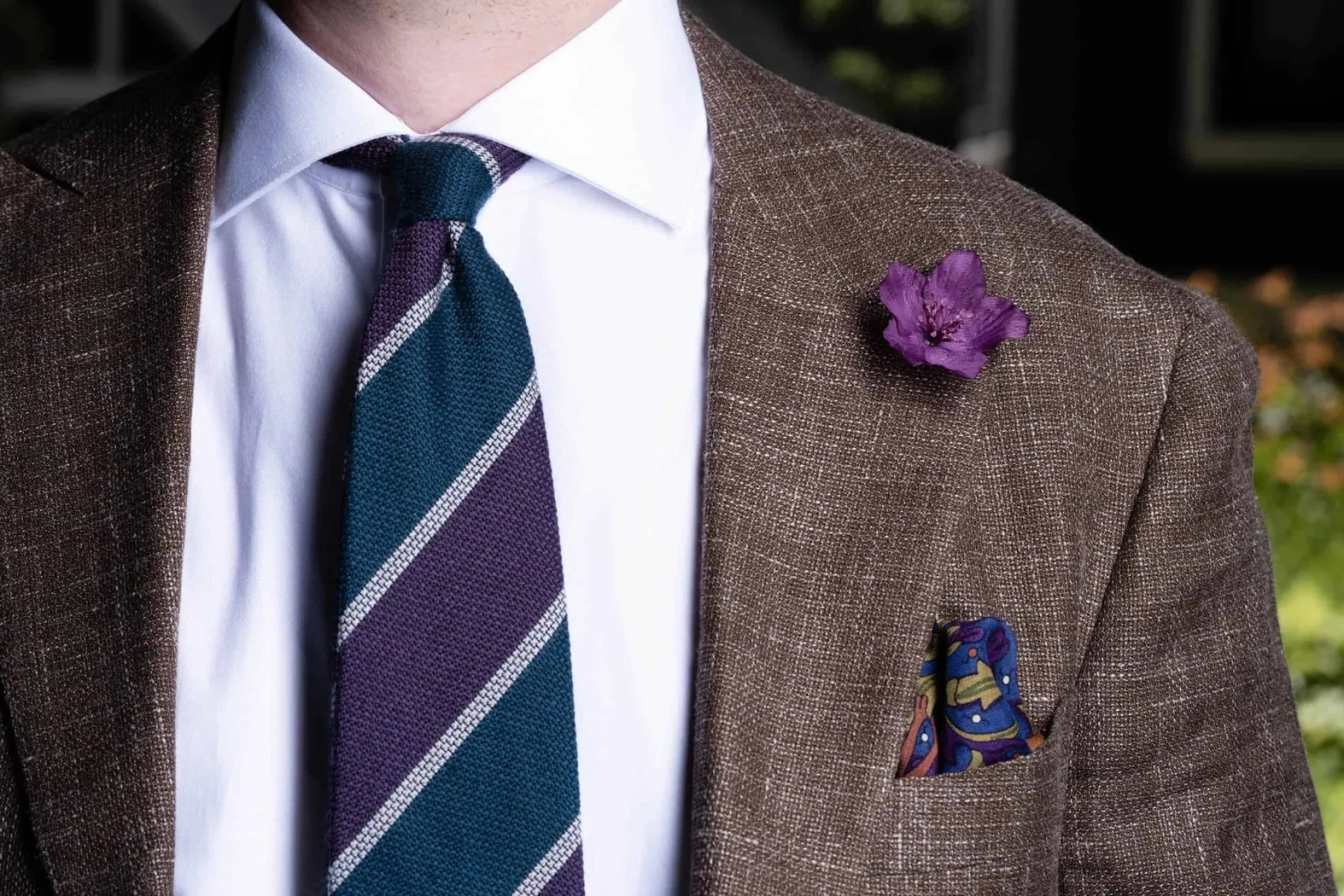 Violet Christmas Rose Boutonnière Flower