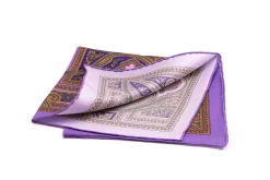 Violet & Green Paisley Silk Pocket Square