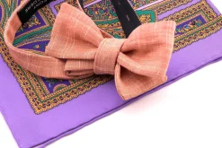 Violet & Green Paisley Silk Pocket Square