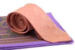 Violet & Green Paisley Silk Pocket Square