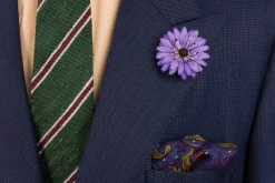Violet Marguerite Silk Boutonnière Flower