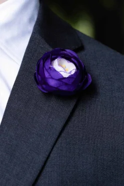 Violet Ranunculus Boutonnière Flower