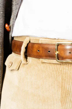Walnut Brown Museum Calf Leather Belt