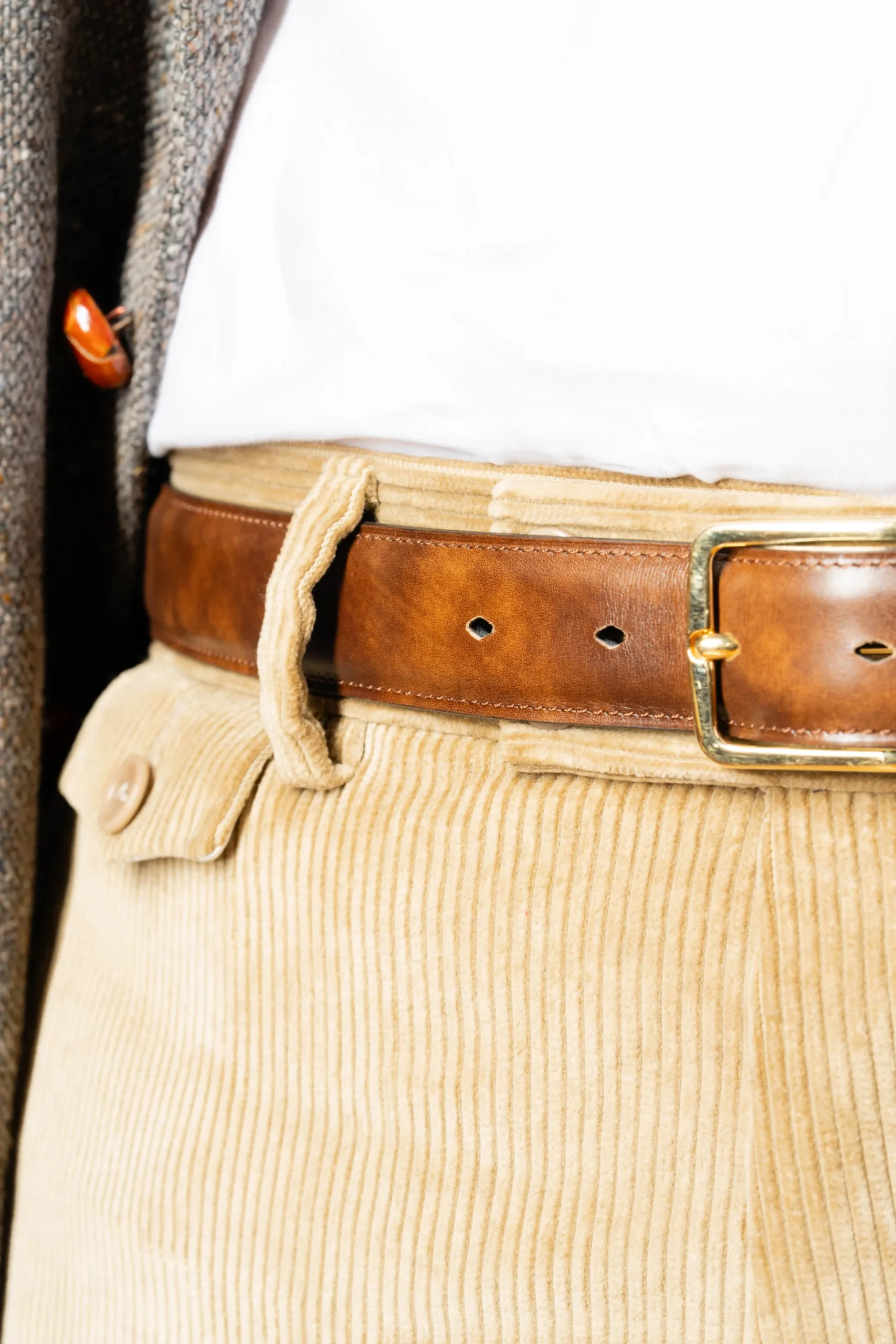Walnut Brown Museum Calf Leather Belt