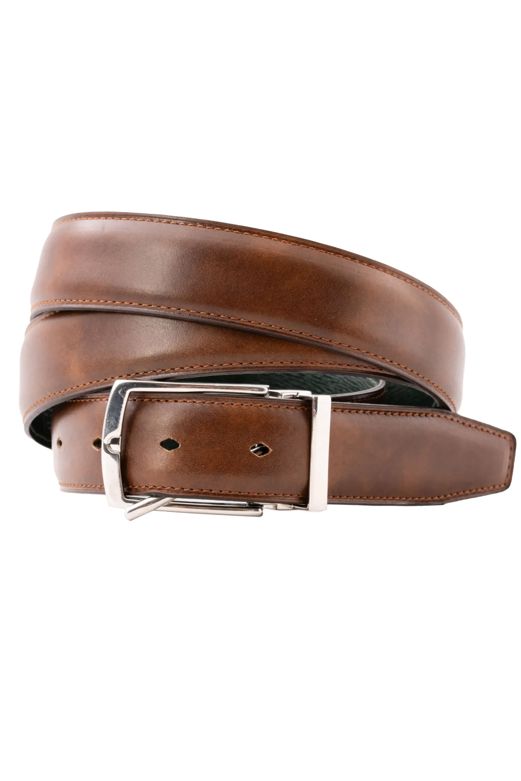 Walnut Brown Museum Calf Leather Belt