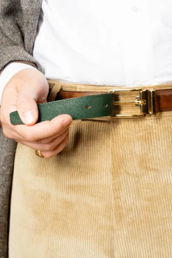 Walnut Brown Museum Calf Leather Belt