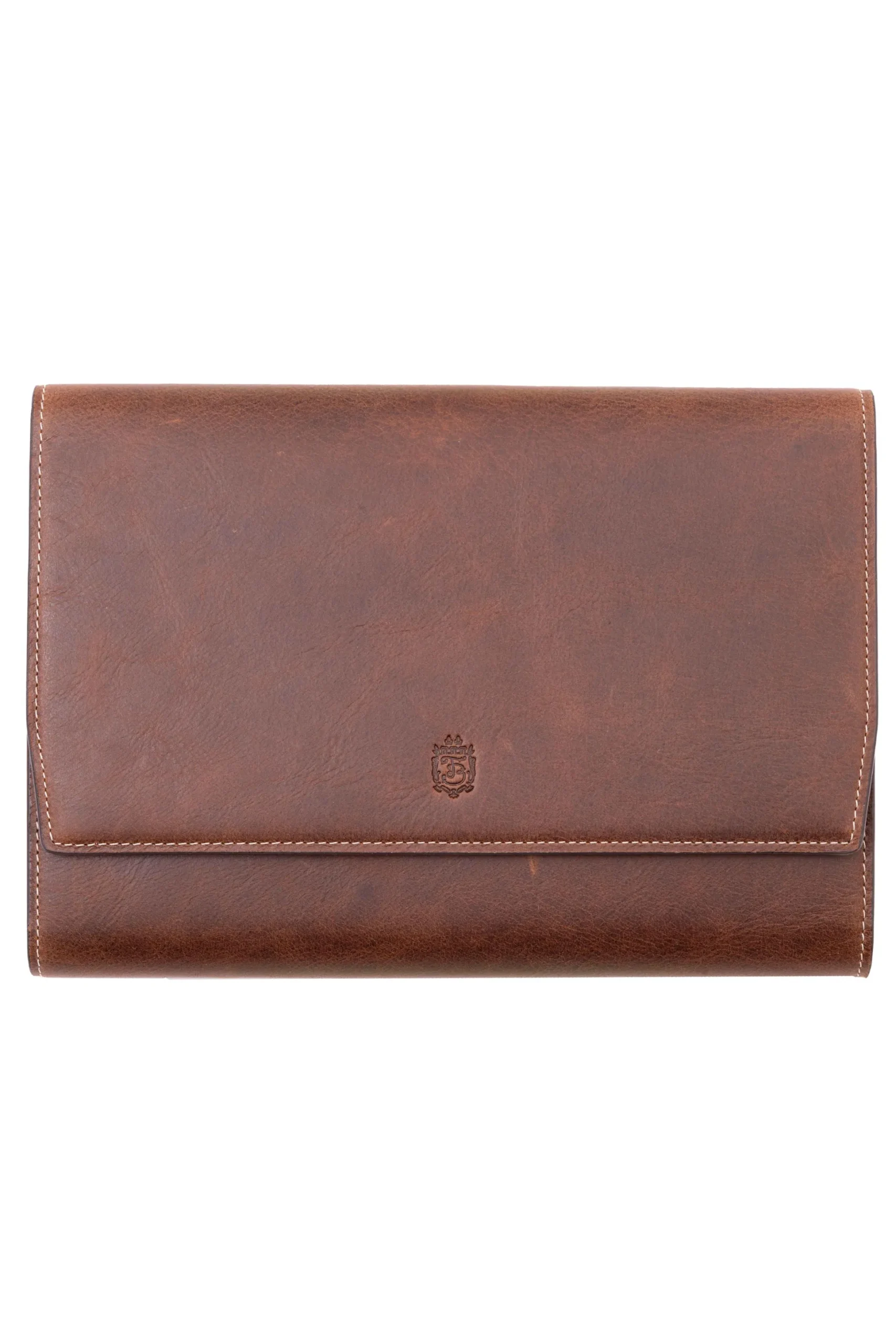 3-Watch Antique Mahogany & Blue Suede Leather Watch Case