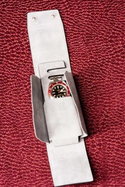2-Watch Black Togo & Gray Suede Leather Watch Case