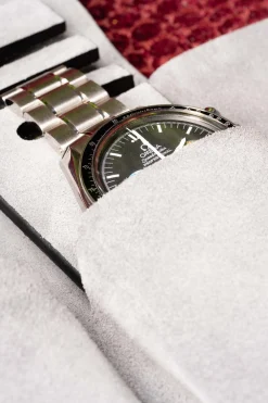 2-Watch Black Togo & Gray Suede Leather Watch Case