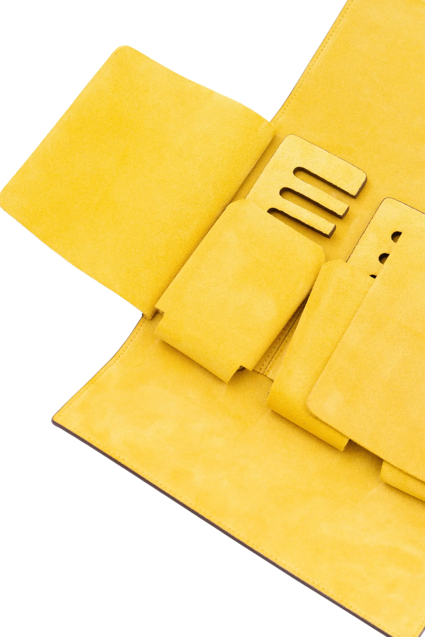 2-Watch Saddle Brown & Sunflower Suede Leather Watch Case