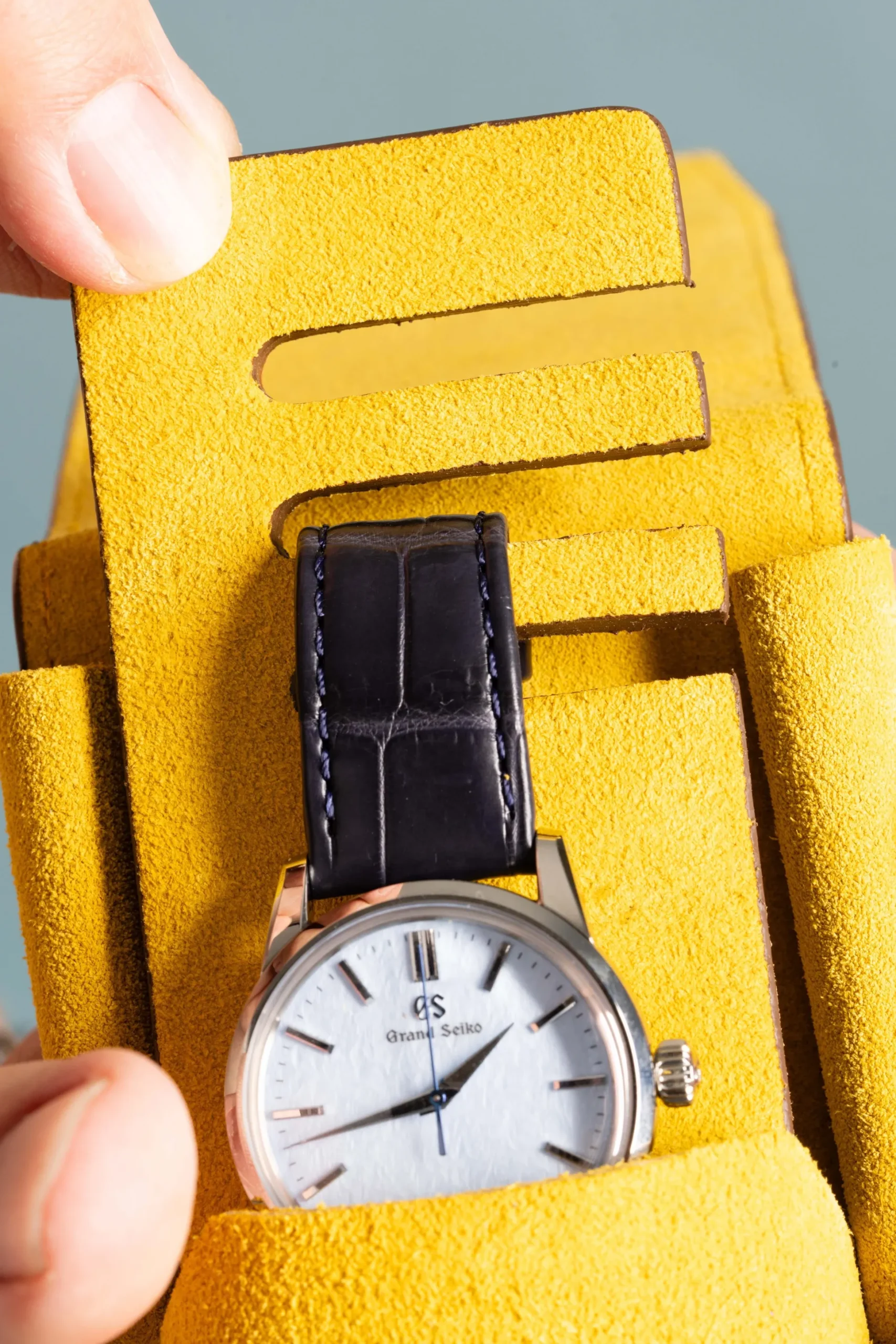 2-Watch Saddle Brown & Sunflower Suede Leather Watch Case