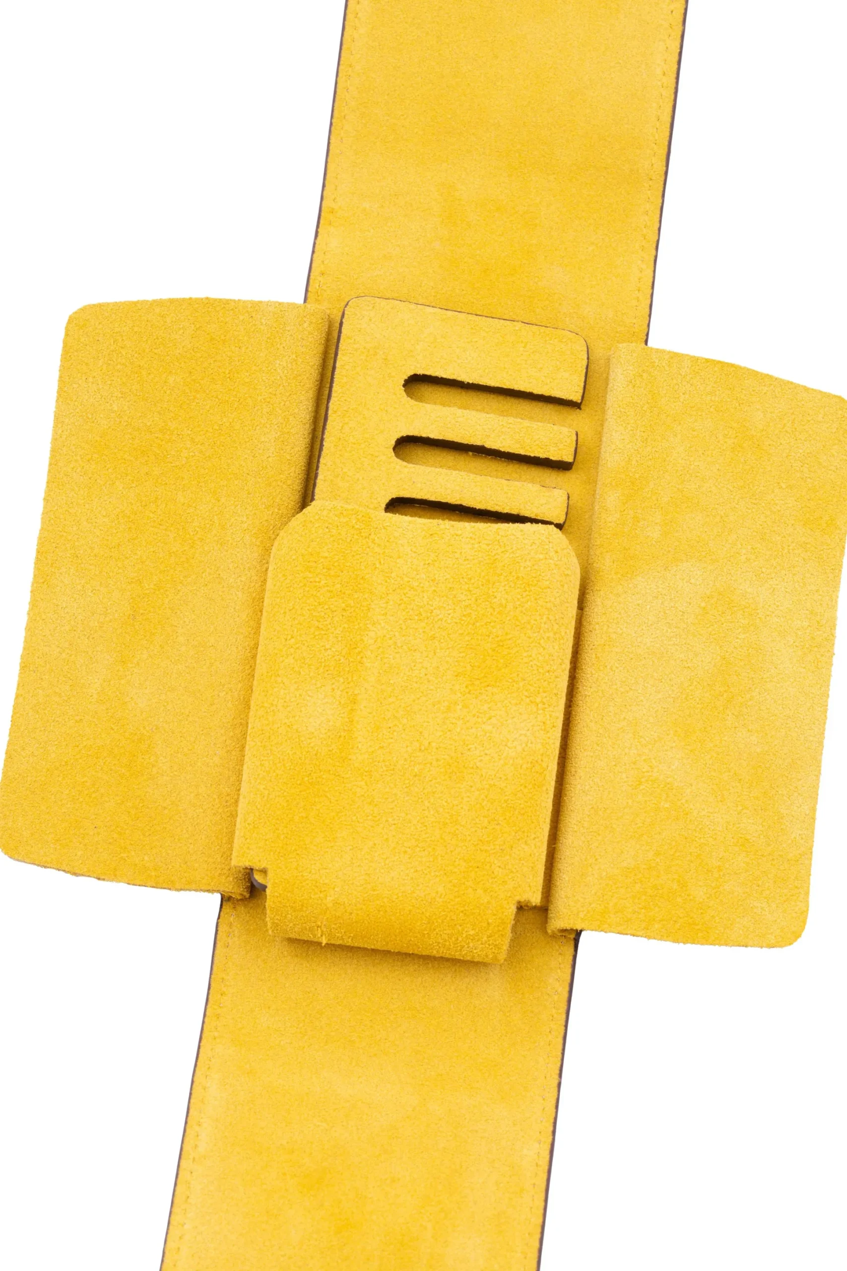 3-Watch Saddle Brown & Sunflower Suede Leather Watch Case