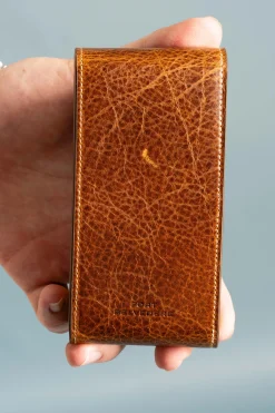 3-Watch Saddle Brown & Sunflower Suede Leather Watch Case