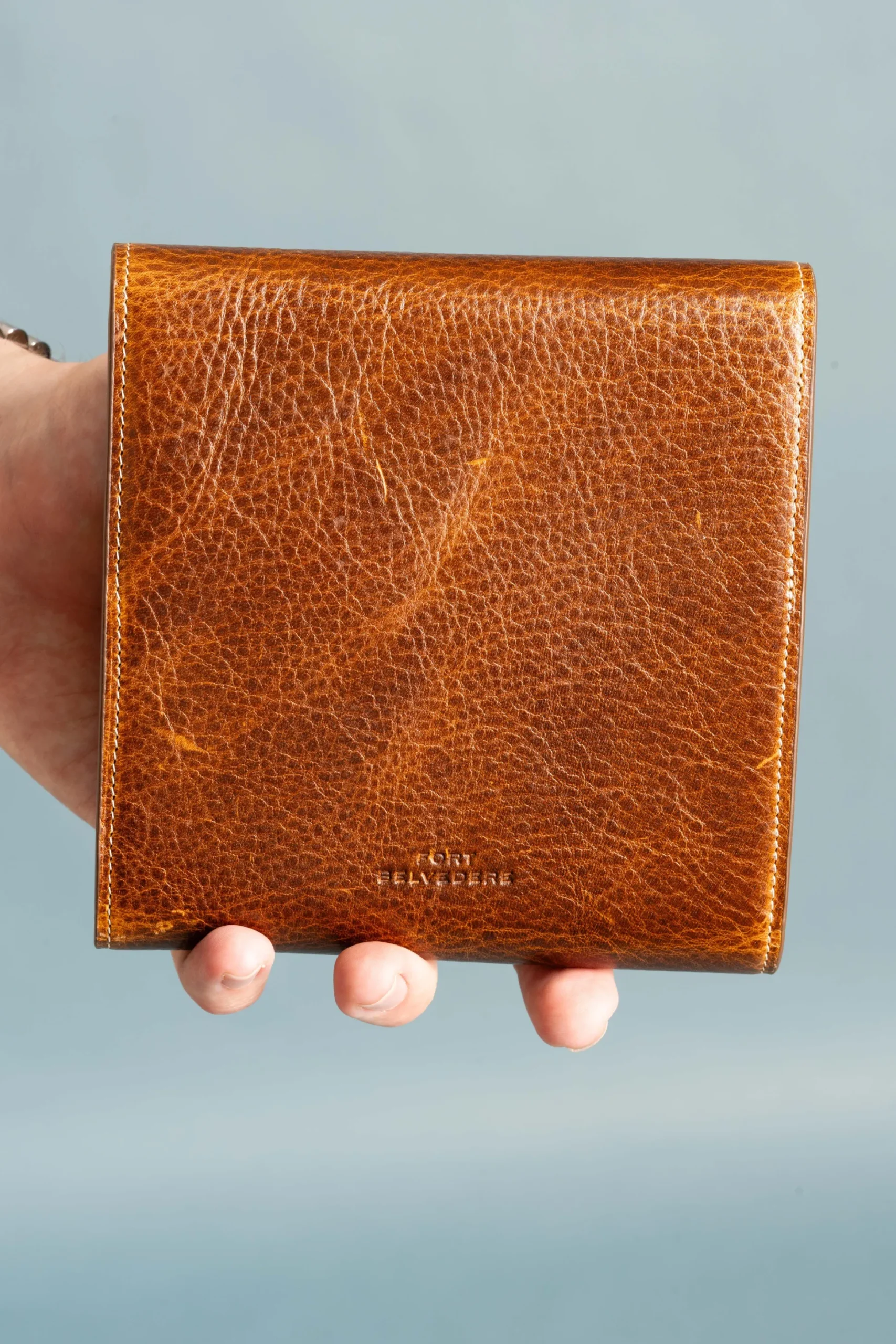 3-Watch Saddle Brown & Sunflower Suede Leather Watch Case