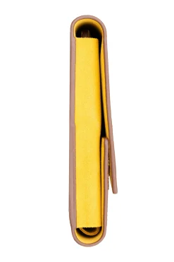 3-Watch Saddle Brown & Sunflower Suede Leather Watch Case