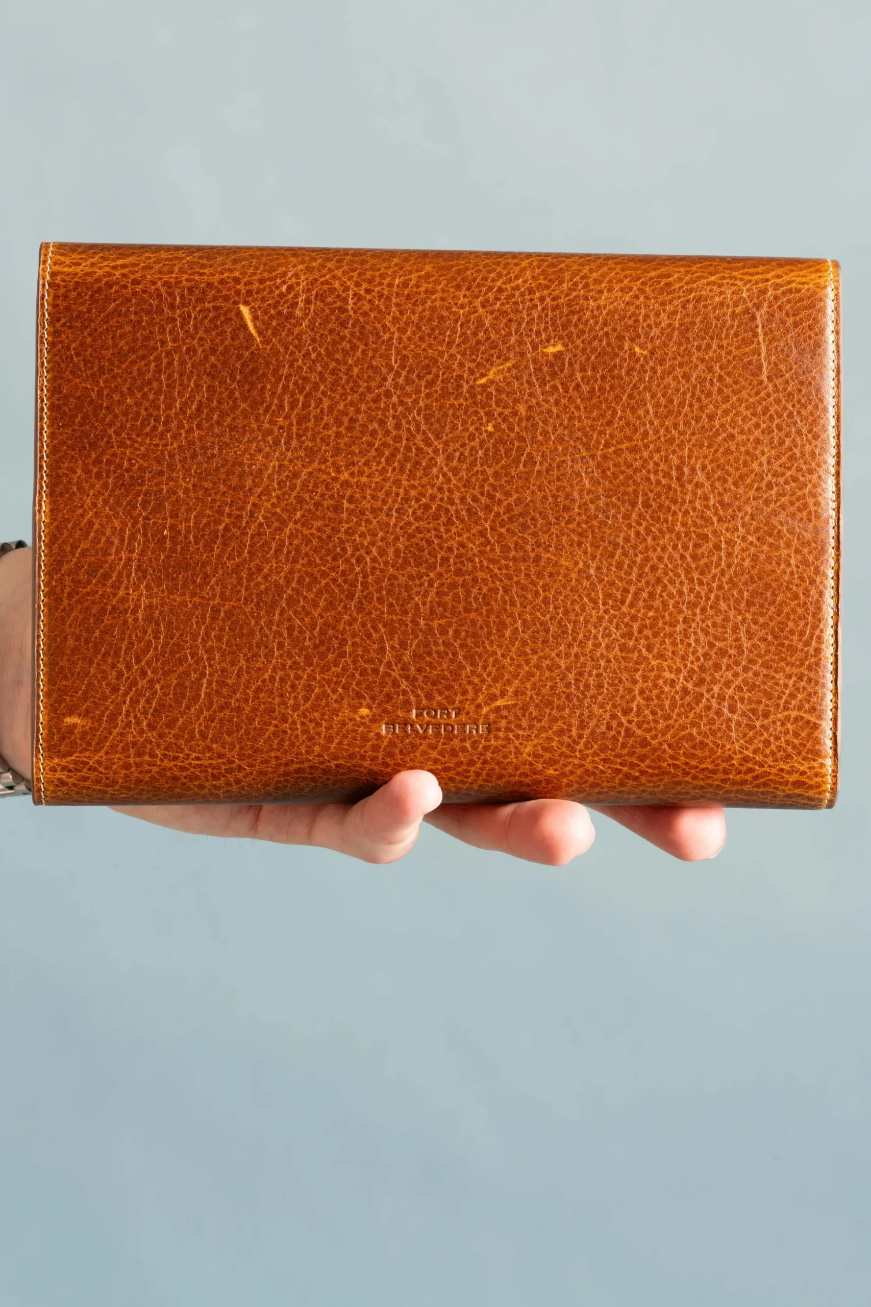 3-Watch Saddle Brown & Sunflower Suede Leather Watch Case