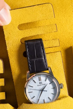 3-Watch Saddle Brown & Sunflower Suede Leather Watch Case