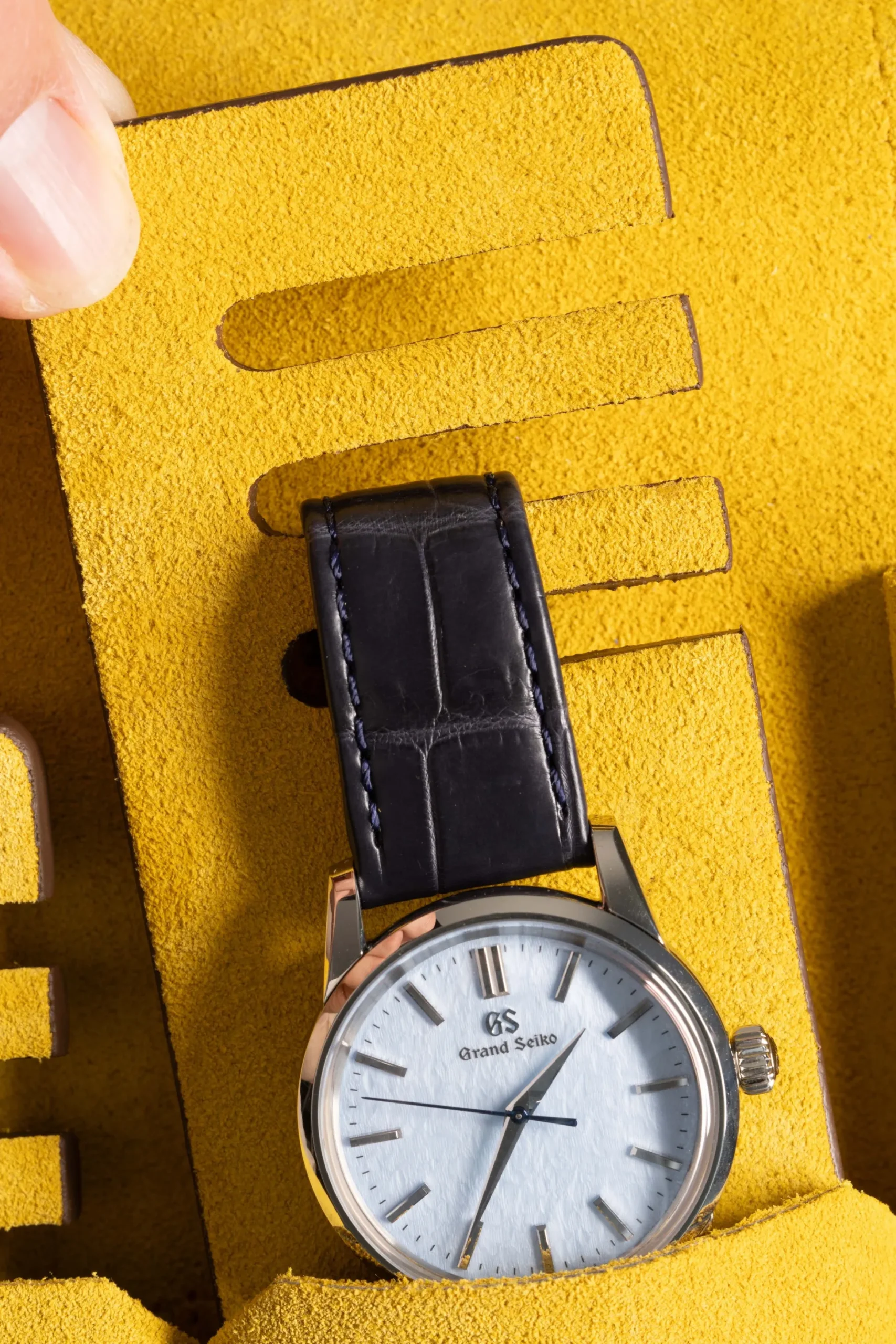 3-Watch Saddle Brown & Sunflower Suede Leather Watch Case