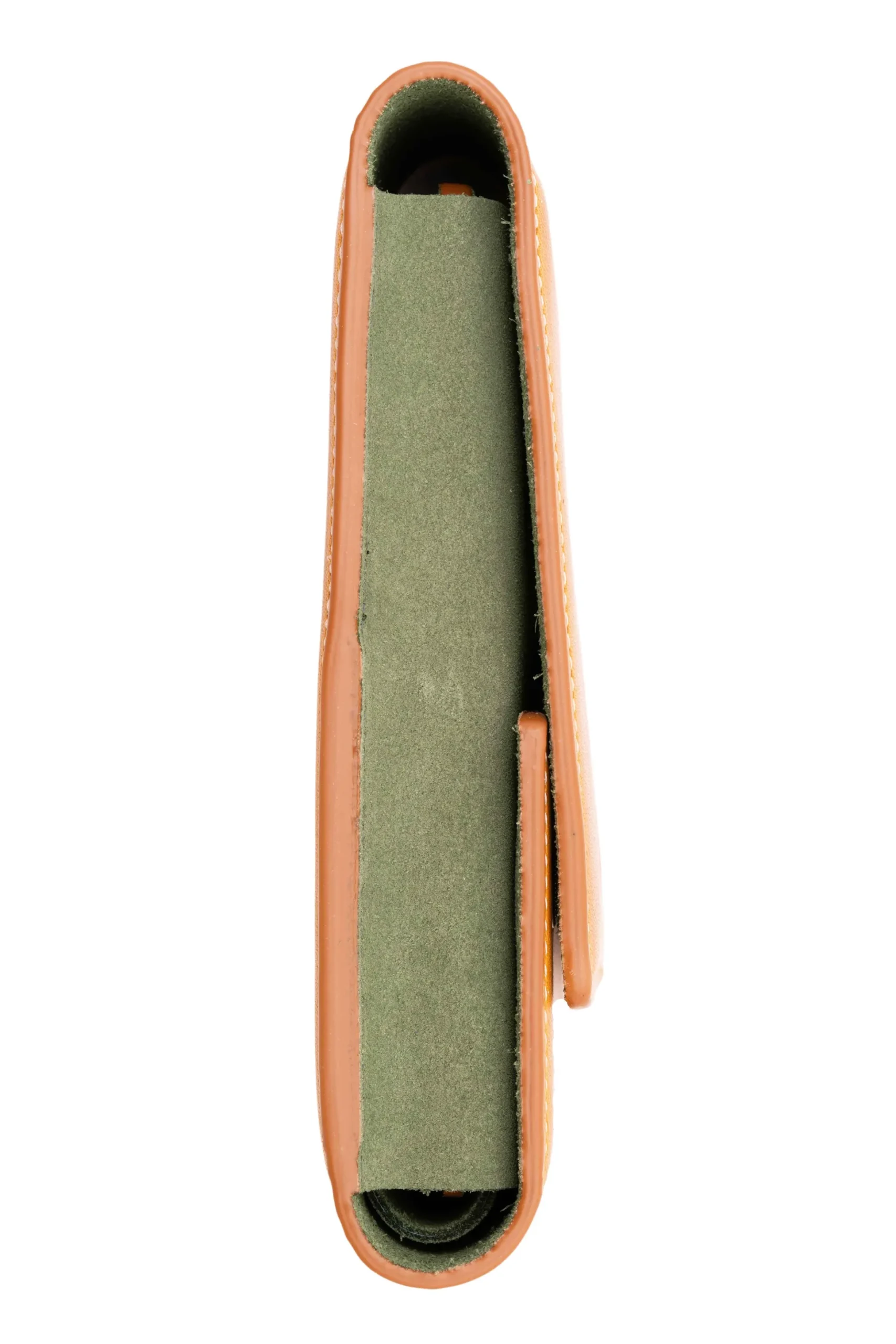3-Watch Vintage Gold & Sage Green Suede Leather Watch Case