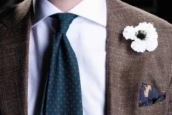 White Anemone Boutonnière Flower
