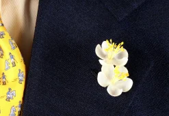 White Cherry Blossom Boutonnière Flower