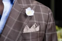 White Christmas Rose Boutonnière Flower