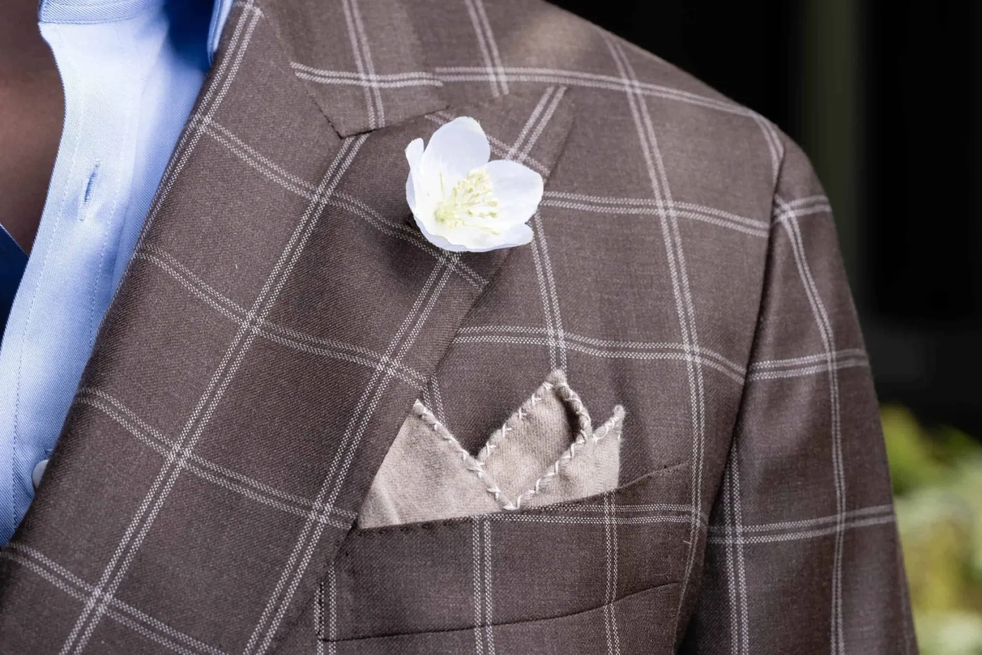 White Christmas Rose Boutonnière Flower