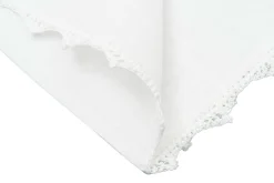 White Crochet Edge Linen Pocket Square